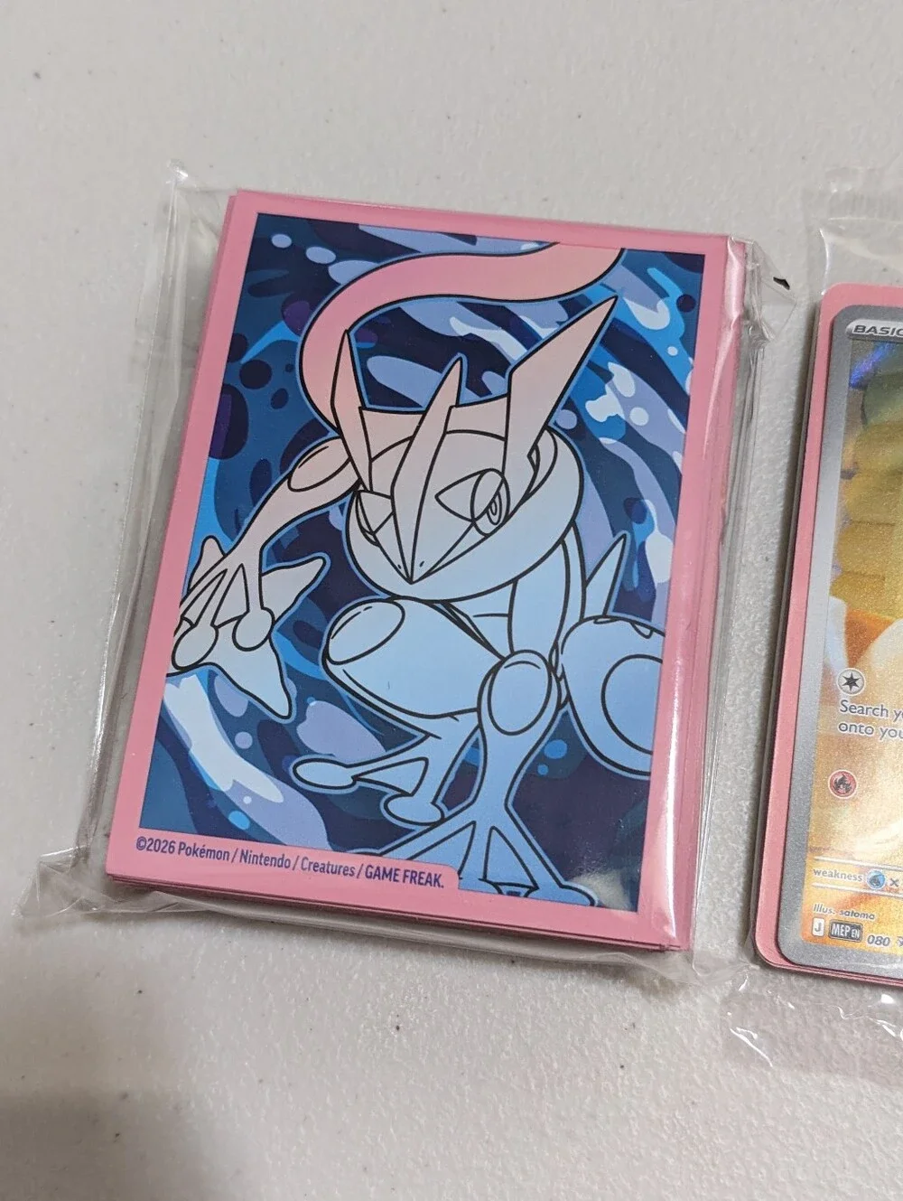 Pokemon Fenniken Promo Card - Chaos Rising  Pokemon Card Holo + 65 Card Sleeves